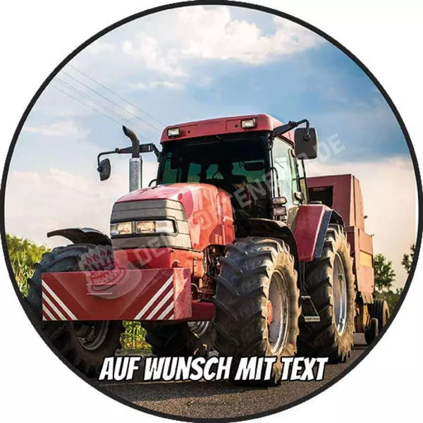 Motiv: Roter Traktor vor Feld - Hochwertige und individuelle Tortenaufleger für jeden Anlass
Tortenaufleger Roter Traktor vor Feld 20cm Kreis 
Unsere Tortenaufleger sind ein ideales Geschenk für be - Tortenbild - DeintortenbildRoter Traktor vor Feld