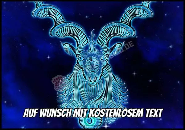 Rechteck Motiv: Sternzeichen Steinbock - Deintortenbild.de Tortenaufleger aus Esspapier: Oblatenpapier, Zuckerpapier, Fondantpapier