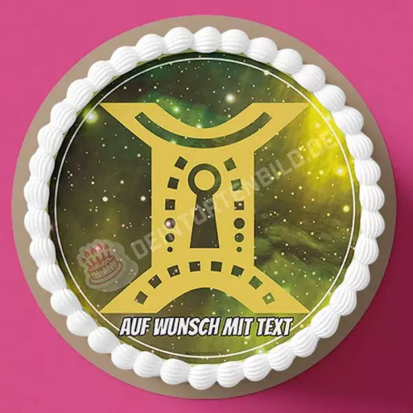 Motiv: Sternzeichen Symbol Zwilling - Hochwertige und individuelle Tortenaufleger für jeden Anlass
Tortenaufleger Sternzeichen Symbol Zwilling 20cm Kreis 
Unsere Tortenaufleger sind ein ideales Geschenk  - Tortenbild - DeintortenbildSternzeichen Symbol Zwilling