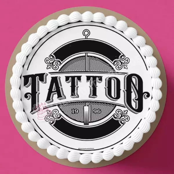 Motiv: Tattoo Schriftzug Logo - Hochwertige und individuelle Tortenaufleger für jeden Anlass
Tortenaufleger Tattoo Schriftzug Logo in 20cm Kreis 
Unsere Tortenaufleger sind ein ideales Geschenk für - Tortenbild - DeintortenbildTattoo Schriftzug Logo