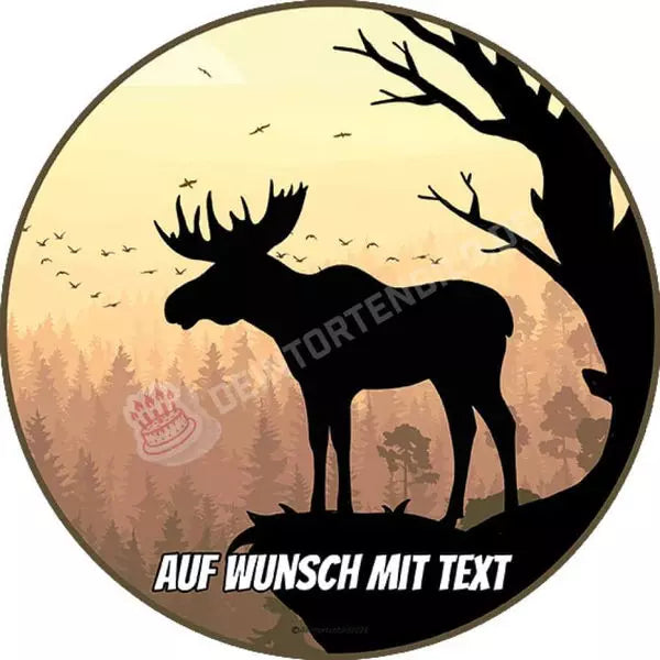 Motiv: Waldtier vor Sonnenuntergang - Hochwertige und individuelle Tortenaufleger für jeden Anlass
Tortenaufleger Waldtier vor Sonnenuntergang in 20cm Kreis 
Ein Aufleger mit fünf verschiedenen Waldtiere - Tortenbild - DeintortenbildWaldtier vor Sonnenuntergang