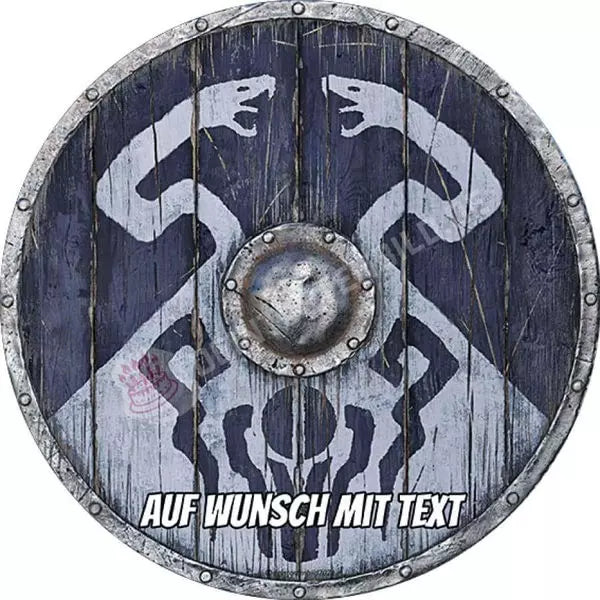 Motiv: Wikinger Schild - 6 Motive - Hochwertige und individuelle Tortenaufleger für jeden Anlass
Tortenaufleger Wikinger Schild - 6 Motive in 20cm Kreis 
Ein Aufleger mit einem Wikinger Schild. Eines v - Tortenbild - DeintortenbildWikinger Schild - 6 Motive