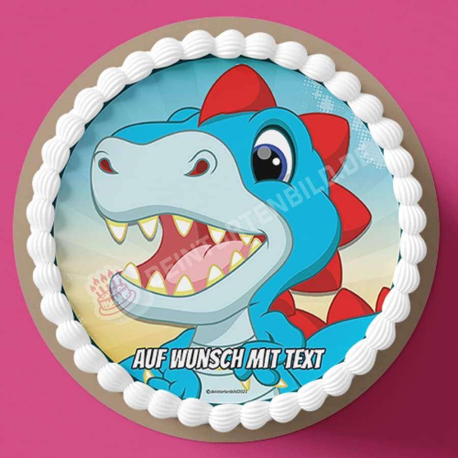 Motiv: Blauer Baby Dino - Hochwertige und individuelle Tortenaufleger für jeden Anlass
Tortenaufleger Blauer Baby Dino in 20cm Kreis 
Unsere Tortenaufleger sind ein ideales Geschenk für beson - Tortenbild - DeintortenbildBlauer Baby Dino