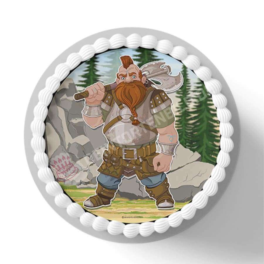 Motiv: Fantasy Wikinger - Hochwertige und individuelle Tortenaufleger für jeden Anlass
Tortenaufleger Fantasy Wikinger in 20cm Kreis 
Dieser Tortenaufleger mit einem Fantasy Wikinger ist ein  - Tortenbild - DeintortenbildFantasy Wikinger