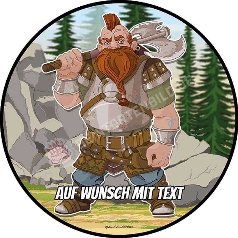 Motiv: Fantasy Wikinger - Hochwertige und individuelle Tortenaufleger für jeden Anlass
Tortenaufleger Fantasy Wikinger in 20cm Kreis 
Dieser Tortenaufleger mit einem Fantasy Wikinger ist ein  - Tortenbild - DeintortenbildFantasy Wikinger