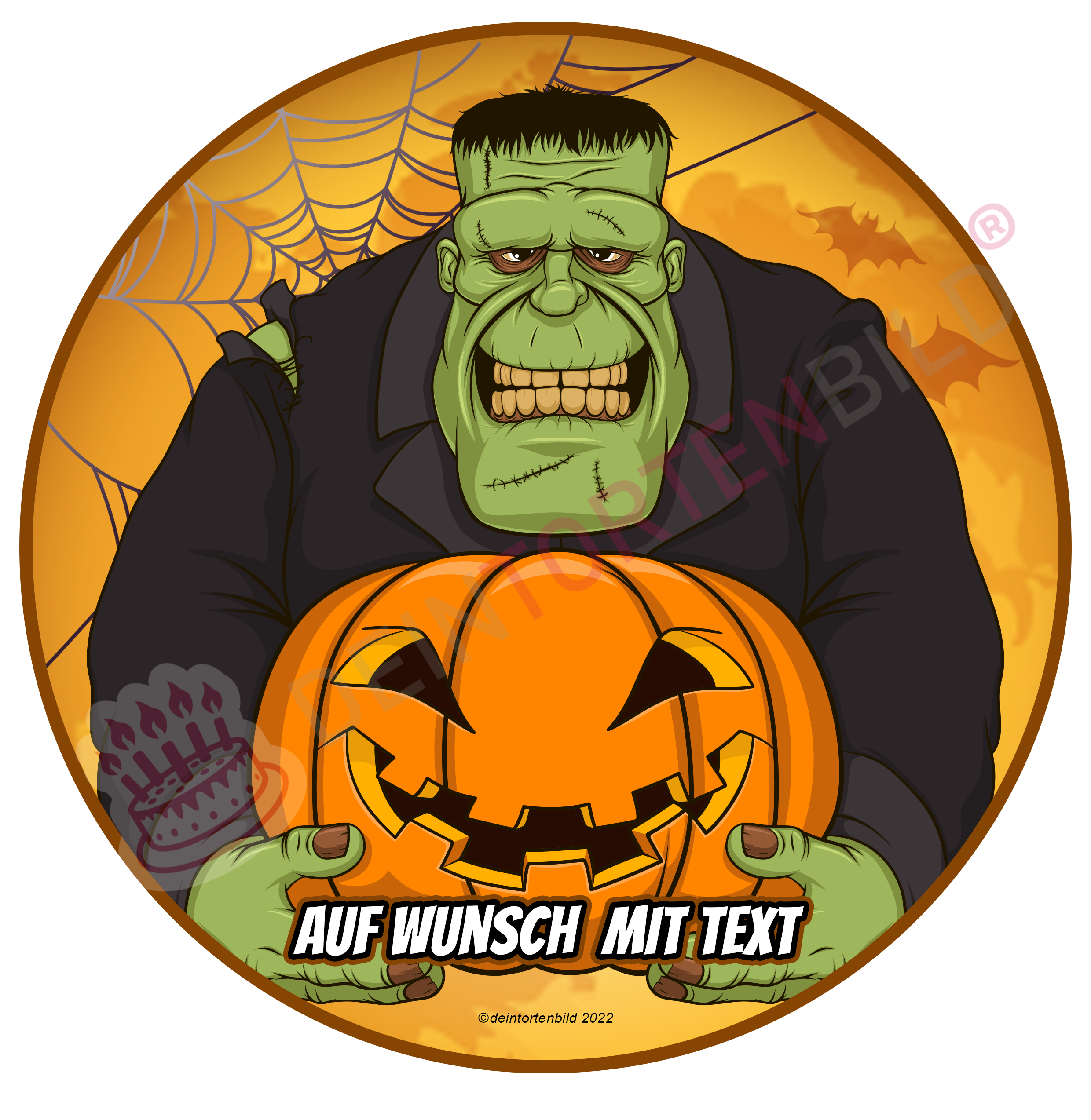 Halloween - Frankenstein - Hochwertige und individuelle Tortenaufleger für jeden Anlass
Tortenaufleger Frankenstein - 20cm Kreis 
 
Unser Tortenaufleger mit dem gruseligen Frankenstein, ist ei - Halloween - DeintortenbildHalloween - Frankenstein