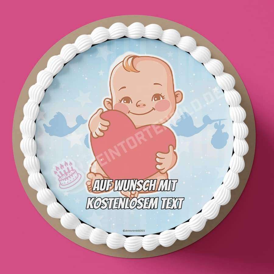 Motiv: Baby Junge (Version1) von Deintortenbild – Tortenaufleger, Tortenfoto, Tortenbild, personalisiert & individuell bei Deintortenbild.de