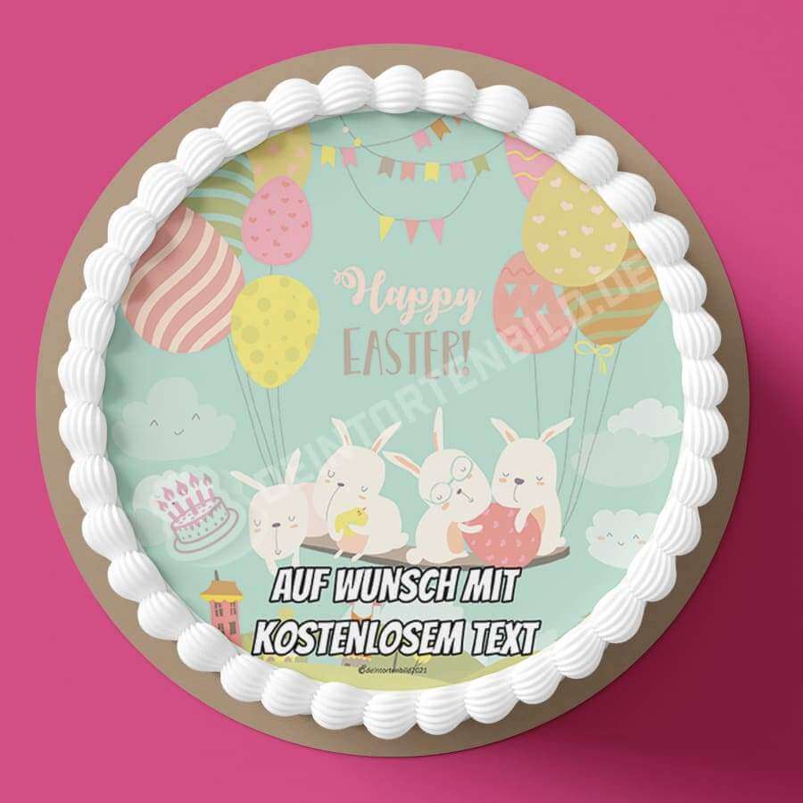 Motiv: "Happy Easter" - Frohe Ostern von Deintortenbild – Tortenaufleger, Tortenfoto, Tortenbild, personalisiert & individuell bei Deintortenbild.de