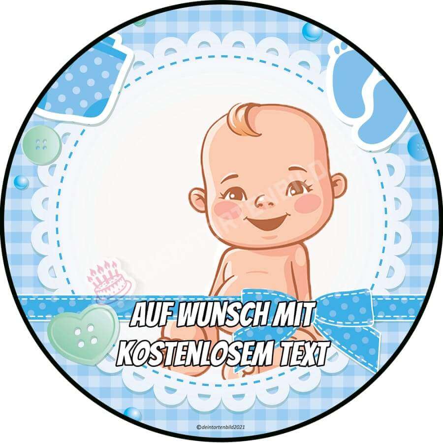 Motiv: Baby Junge (Version4) von Deintortenbild – Tortenaufleger, Tortenfoto, Tortenbild, personalisiert & individuell bei Deintortenbild.de