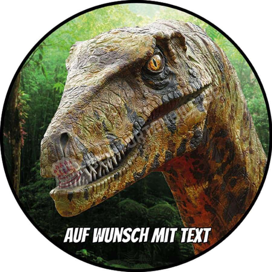 Motiv: Raptor Dino Kopf - Hochwertige und individuelle Tortenaufleger für jeden Anlass
Tortenaufleger Raptor Dino Kopf in 20cm Kreis 
Dieser Tortenaufleger mit einem realistisches Raptor ist  - Tortenbild - DeintortenbildRaptor Dino Kopf