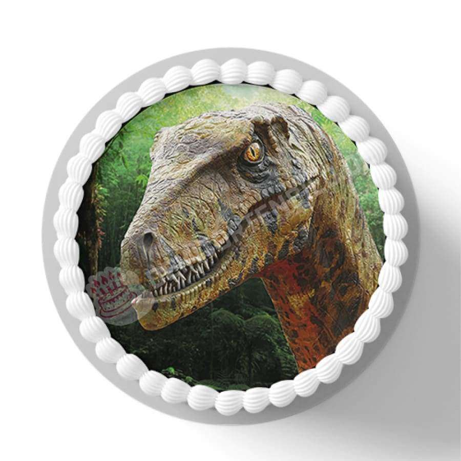 Motiv: Raptor Dino Kopf - Hochwertige und individuelle Tortenaufleger für jeden Anlass
Tortenaufleger Raptor Dino Kopf in 20cm Kreis 
Dieser Tortenaufleger mit einem realistisches Raptor ist  - Tortenbild - DeintortenbildRaptor Dino Kopf