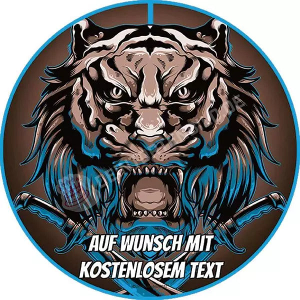 Motiv: Tigerkopf - Hochwertige und individuelle Tortenaufleger für jeden Anlass
Tortenaufleger Tigerkopf 20cm Kreis 
Unsere Tortenaufleger sind ein ideales Geschenk für besondere Mensc - Tortenbild - DeintortenbildMotiv