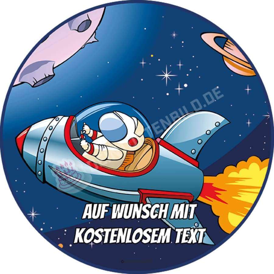 Motiv: Astronaut in Rakete - Deintortenbild.de Tortenaufleger aus Esspapier: Oblatenpapier, Zuckerpapier, Fondantpapier