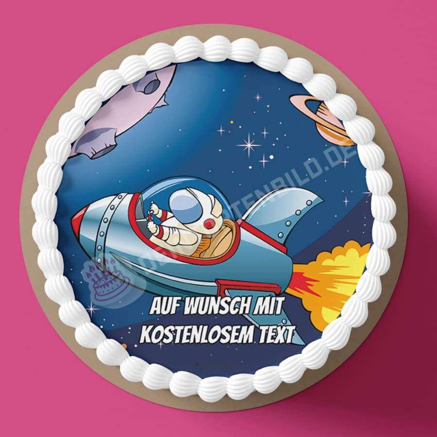 Motiv: Astronaut in Rakete - Deintortenbild.de Tortenaufleger aus Esspapier: Oblatenpapier, Zuckerpapier, Fondantpapier