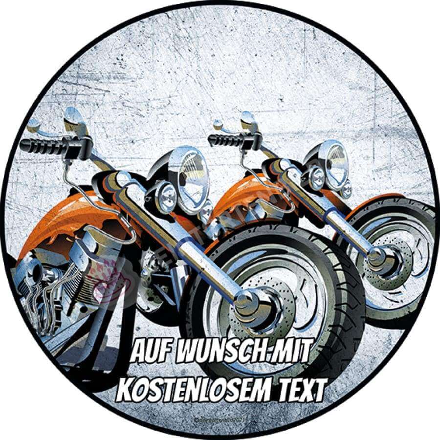 Motiv: "Bikers" - Motorräder - Deintortenbild.de Tortenaufleger aus Esspapier: Oblatenpapier / Mit Schriftzug, Oblatenpapier / Ohne Schriftzug, Zuckerpapier / Mit Schriftzug, Zuckerpapier / Ohne Schriftzug, Fondantpapier / Mit Schriftzug, Fondantpapier / Ohne Schriftzug