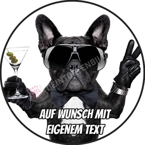 Motiv: Geburtstagshund mit Spruch - Franz. Bulldogge - Deintortenbild.de Tortenaufleger aus Esspapier: Oblatenpapier / Mit Spruch, Oblatenpapier / Ohne Spruch, Zuckerpapier / Mit Spruch, Zuckerpapier / Ohne Spruch, Fondantpapier / Mit Spruch, Fondantpapier / Ohne Spruch