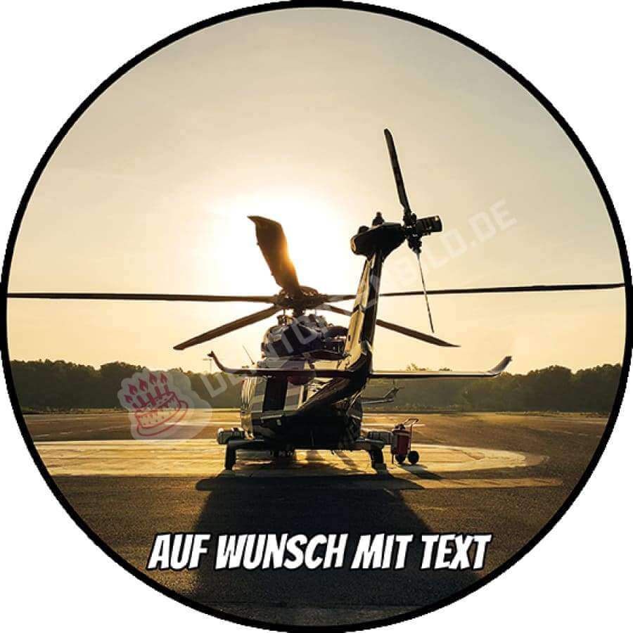 Motiv: Hubschrauber - Deintortenbild.de Tortenaufleger aus Esspapier: Oblatenpapier, Zuckerpapier, Fondantpapier