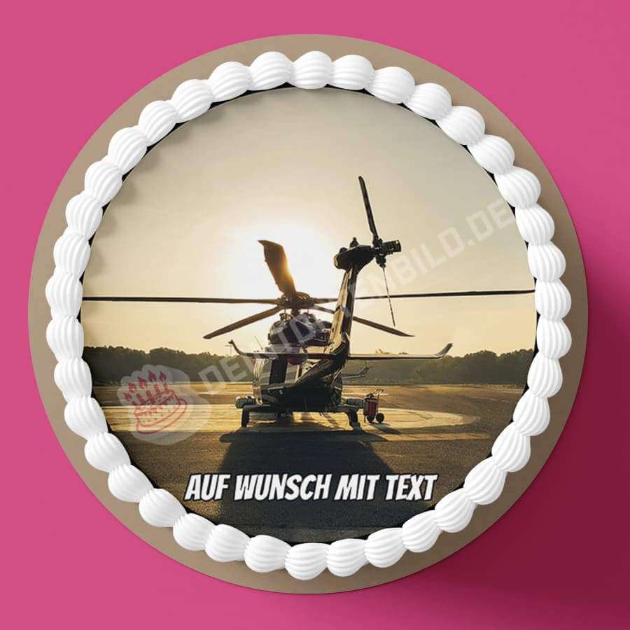 Motiv: Hubschrauber - Deintortenbild.de Tortenaufleger aus Esspapier: Oblatenpapier, Zuckerpapier, Fondantpapier