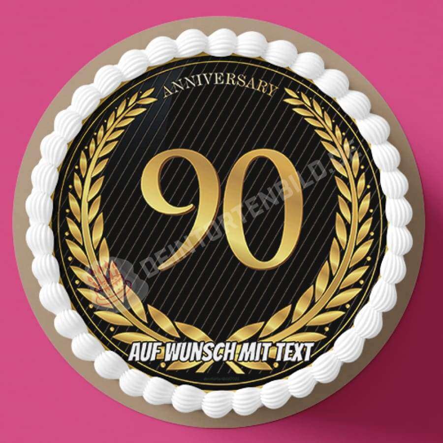 Motiv: Jubiläum 90 Jahre - Deintortenbild.de Tortenaufleger aus Esspapier: Oblatenpapier, Zuckerpapier, Fondantpapier