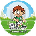Motiv: Kind auf Fußballplatz (Version2) - Deintortenbild.de Tortenaufleger aus Esspapier: Oblatenpapier, Zuckerpapier, Fondantpapier