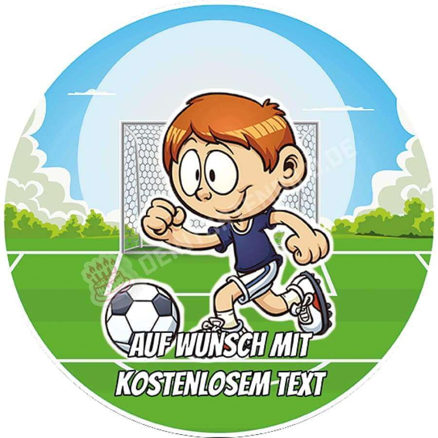 Motiv: Kind auf Fußballplatz (Version3) - Deintortenbild.de Tortenaufleger aus Esspapier: Oblatenpapier, Zuckerpapier, Fondantpapier