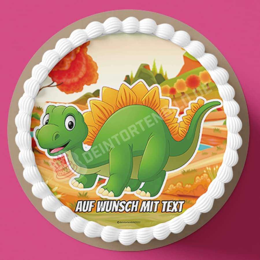 Motiv: Kleiner grüner Dino - Stegosaurus - Deintortenbild.de Tortenaufleger aus Esspapier: Oblatenpapier, Zuckerpapier, Fondantpapier