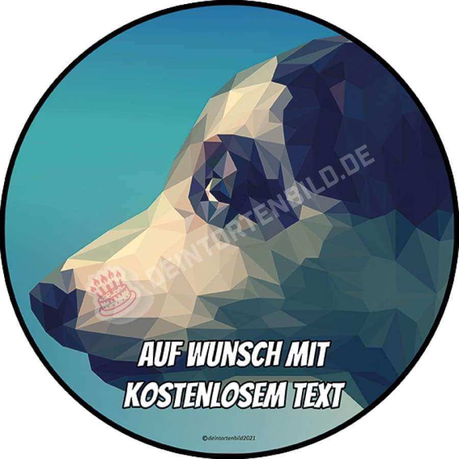 Motiv: Low-Poly Hund - Deintortenbild.de Tortenaufleger aus Esspapier: Oblatenpapier, Zuckerpapier, Fondantpapier