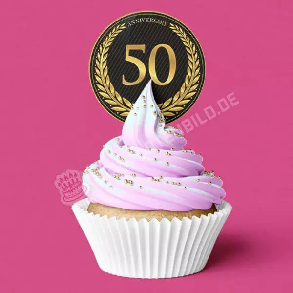 Muffinaufleger Motiv: Jubiläum 50 Jahre - Deintortenbild.de Tortenaufleger aus Esspapier: Oblatenpapier / 15x5cm, Oblatenpapier / 24x4cm, Zuckerpapier / 15x5cm, Zuckerpapier / 24x4cm, Fondantpapier / 15x5cm, Fondantpapier / 24x4cm