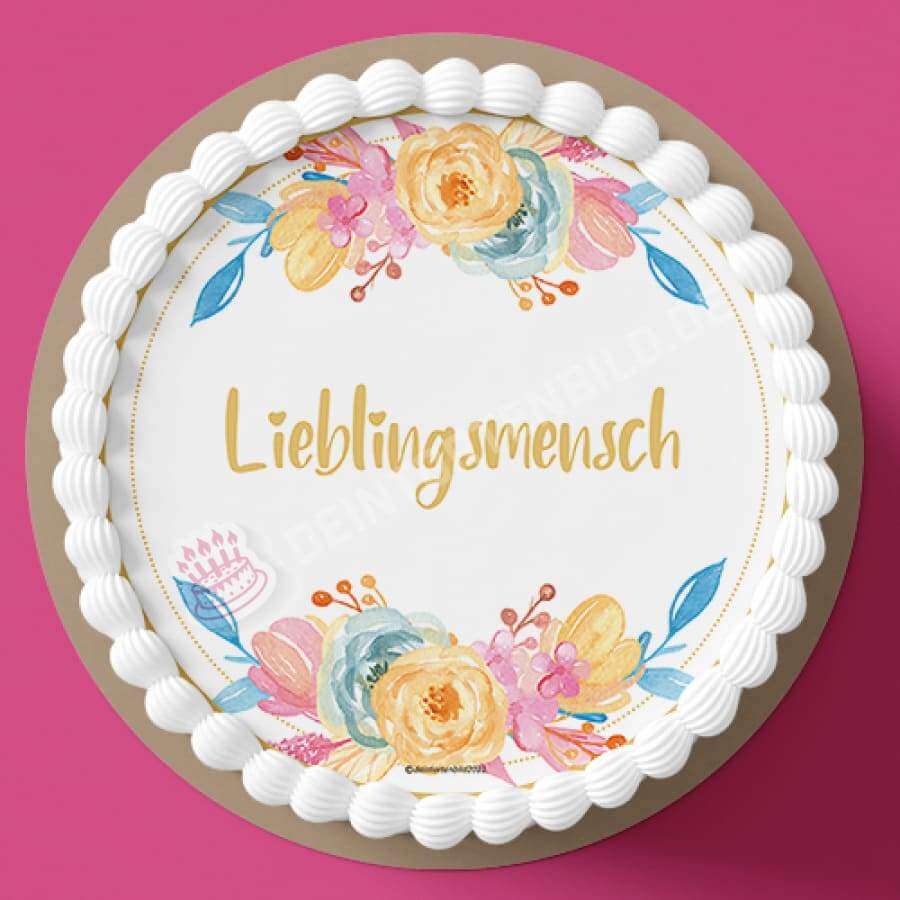 Motiv: Elegante Bunte Blumen Mit Spruch Zum Auswählen Tortenbild