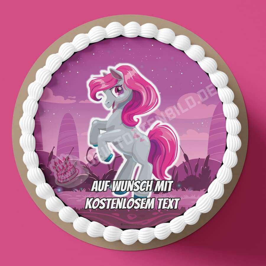 Motiv: Pony Pink von Deintortenbild – Tortenaufleger, Tortenfoto, Tortenbild, personalisiert & individuell bei Deintortenbild.de