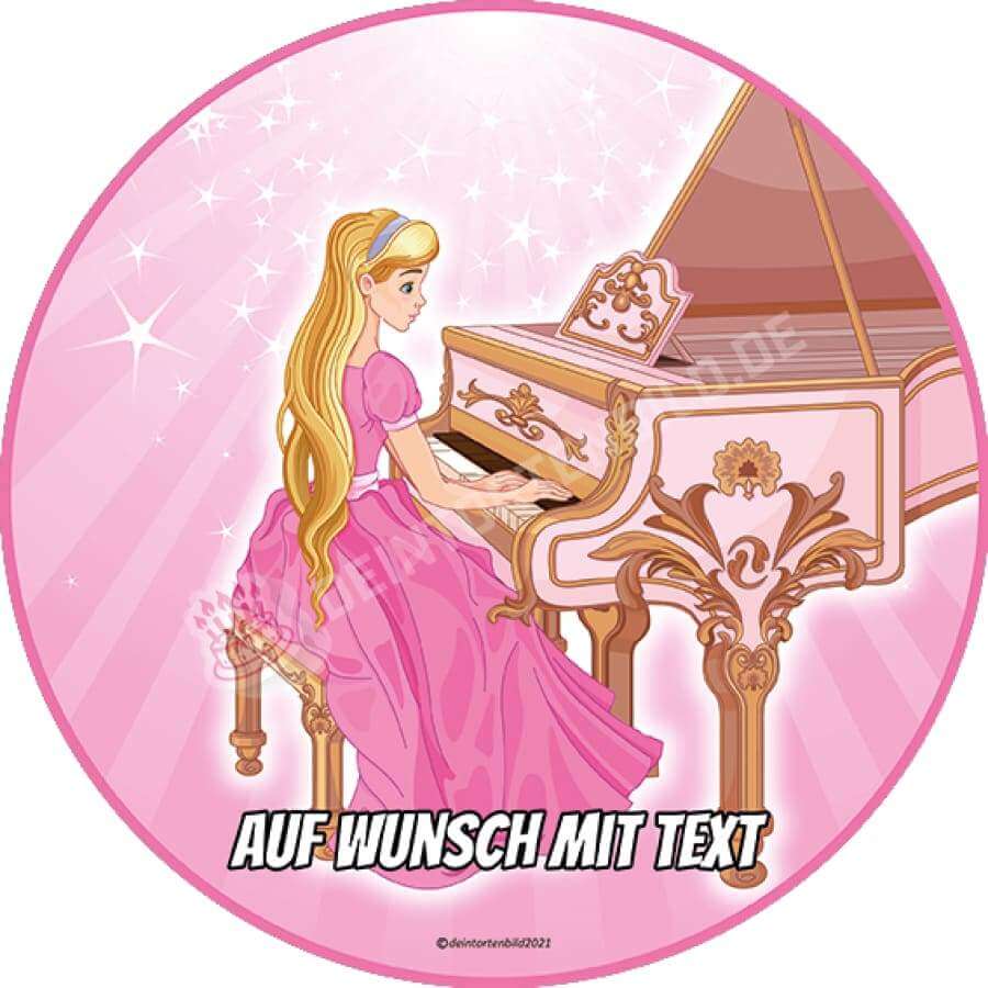 Motiv: Prinzessin am Klavier - Deintortenbild.de Tortenaufleger aus Esspapier: Oblatenpapier / Rosa mit Glitzer, Oblatenpapier / Königlicher Saal, Zuckerpapier / Rosa mit Glitzer, Zuckerpapier / Königlicher Saal, Fondantpapier / Rosa mit Glitzer, Fondantpapier / Königlicher Saal