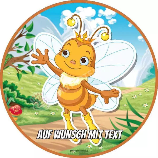 Motiv: Süße Bienenkönigin von Deintortenbild – Tortenaufleger, Tortenfoto, Tortenbild, personalisiert & individuell bei Deintortenbild.de