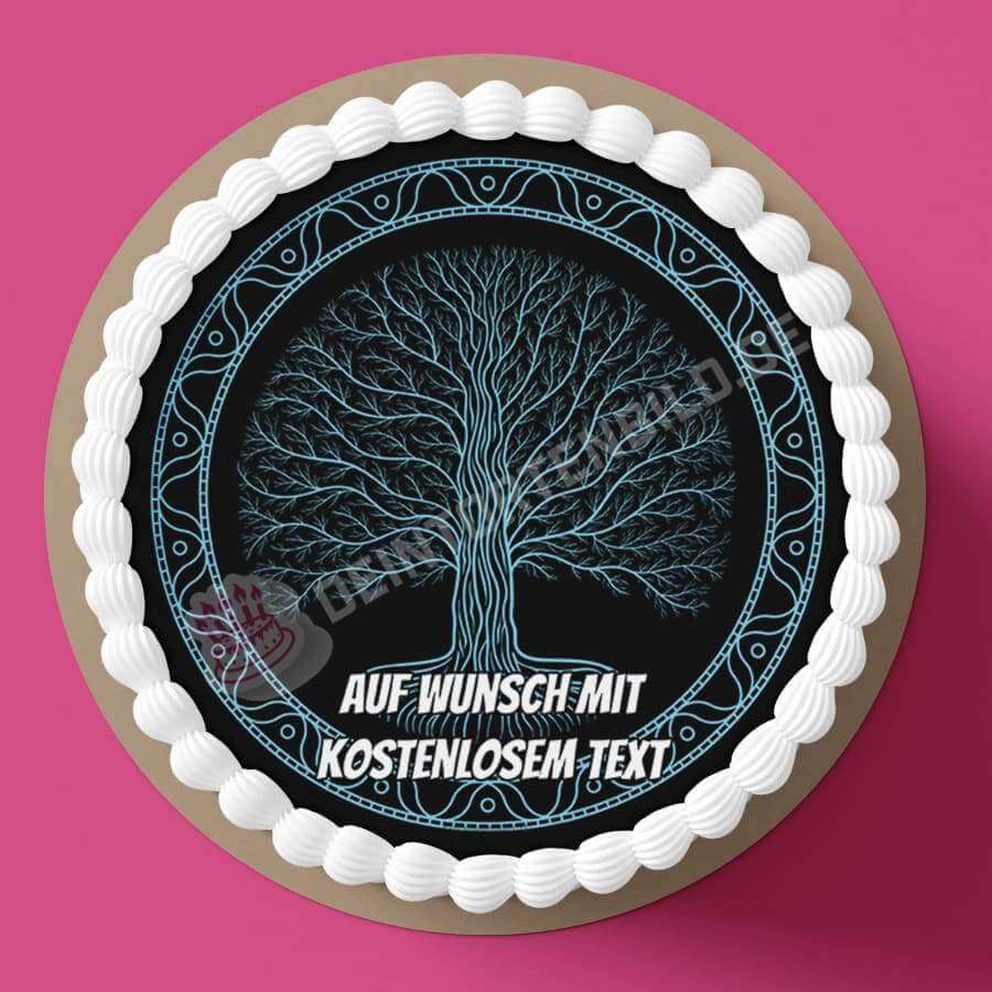 Motiv: Baum des Lebens - Yggdrasil - Hochwertige und individuelle Tortenaufleger für jeden Anlass
Tortenaufleger Baum des Lebens - Yggdrasil in 20cm Kreis 
Dieser Tortenaufleger mit dem Baum des Lebens  - Tortenbild - DeintortenbildBaum des Lebens - Yggdrasil