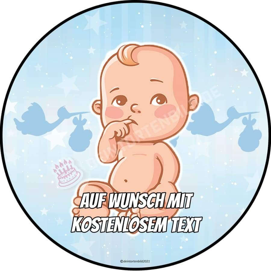 Motiv: Baby Junge (Version3) von Deintortenbild – Tortenaufleger, Tortenfoto, Tortenbild, personalisiert & individuell bei Deintortenbild.de