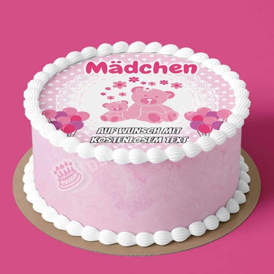 Motiv: Babyparty - Mädchen - Deintortenbild.de Tortenaufleger aus Esspapier: Oblatenapapier, Zuckerpapier, Fondantpapier