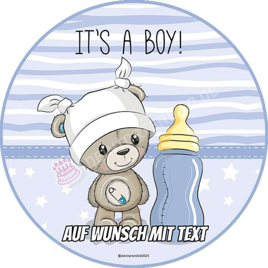 Motiv: Babyshower Junge Bär von Deintortenbild – Tortenaufleger, Tortenfoto, Tortenbild, personalisiert & individuell bei Deintortenbild.de