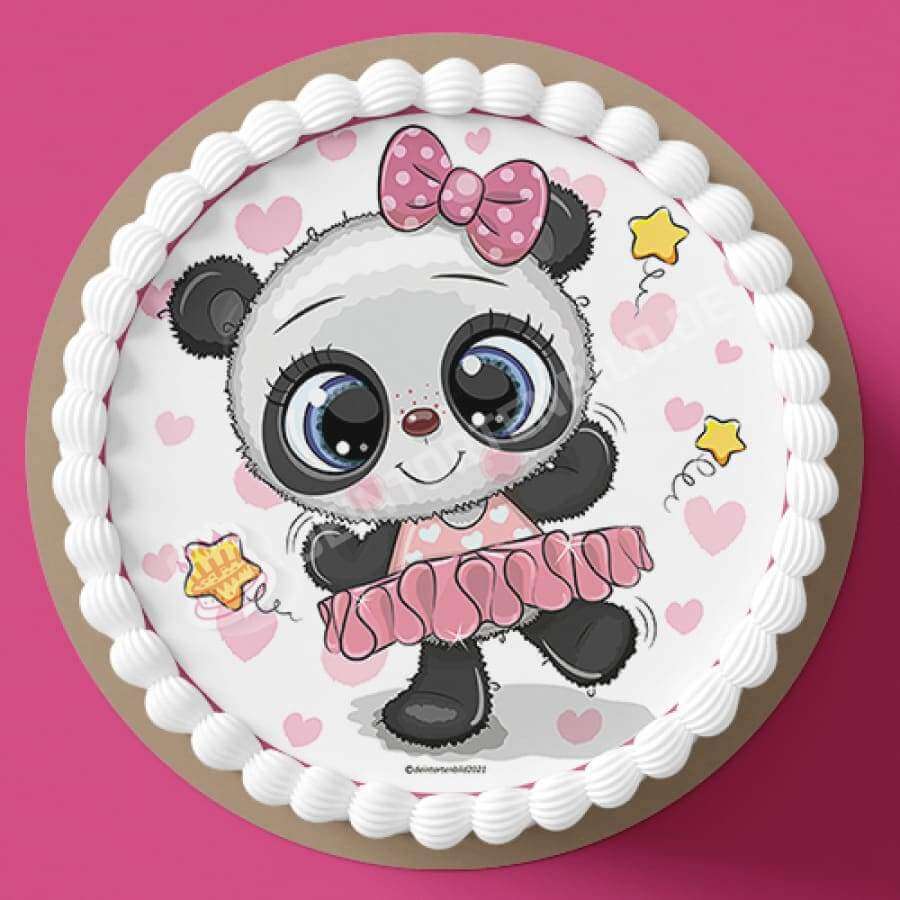 Motiv: Panda Ballerina - Hochwertige und individuelle Tortenaufleger für jeden Anlass
Tortenaufleger Panda Ballerina 20cm Kreis 
Unsere Tortenaufleger sind ein ideales Geschenk für besondere - Tortenbild - DeintortenbildPanda Ballerina