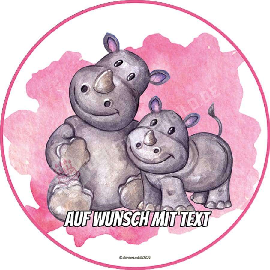 Motiv: Nashorn Baby - Hochwertige und individuelle Tortenaufleger für jeden Anlass
Tortenaufleger Nashorn Baby in 20cm Kreis 
Unsere Tortenaufleger sind ein ideales Geschenk für besondere - Tortenbild - DeintortenbildNashorn Baby