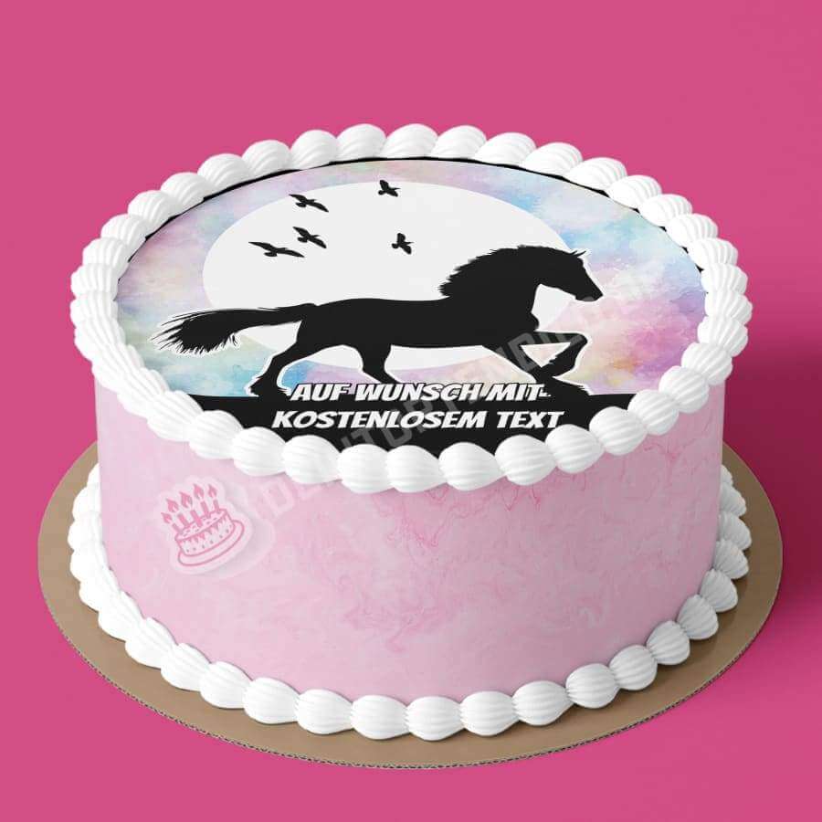 Motiv: Pferd Silhouette Laufend von Deintortenbild – Tortenaufleger, Tortenfoto, Tortenbild, personalisiert & individuell bei Deintortenbild.de