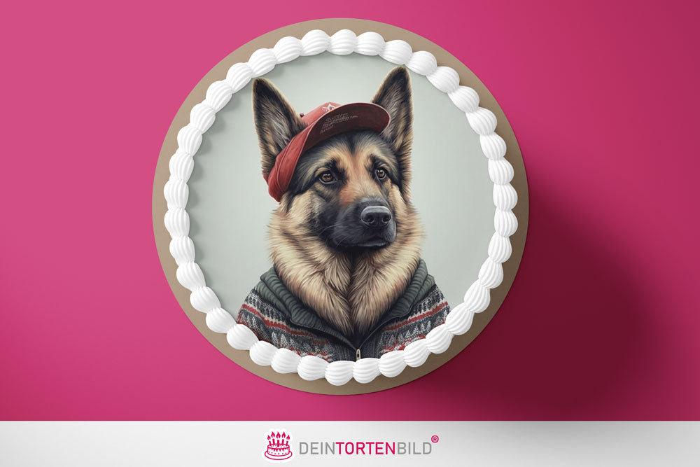 Tortenaufleger mit Süßen Hunden Kollektion Red Dogs von Deintortenbild – Tortenaufleger, Tortenfoto, Tortenbild, personalisiert & individuell bei Deintortenbild.de