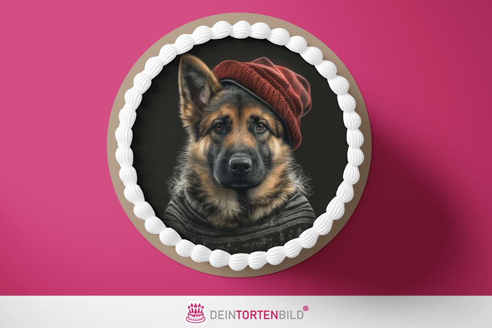 Tortenaufleger mit Süßen Hunden Kollektion Red Dogs von Deintortenbild – Tortenaufleger, Tortenfoto, Tortenbild, personalisiert & individuell bei Deintortenbild.de