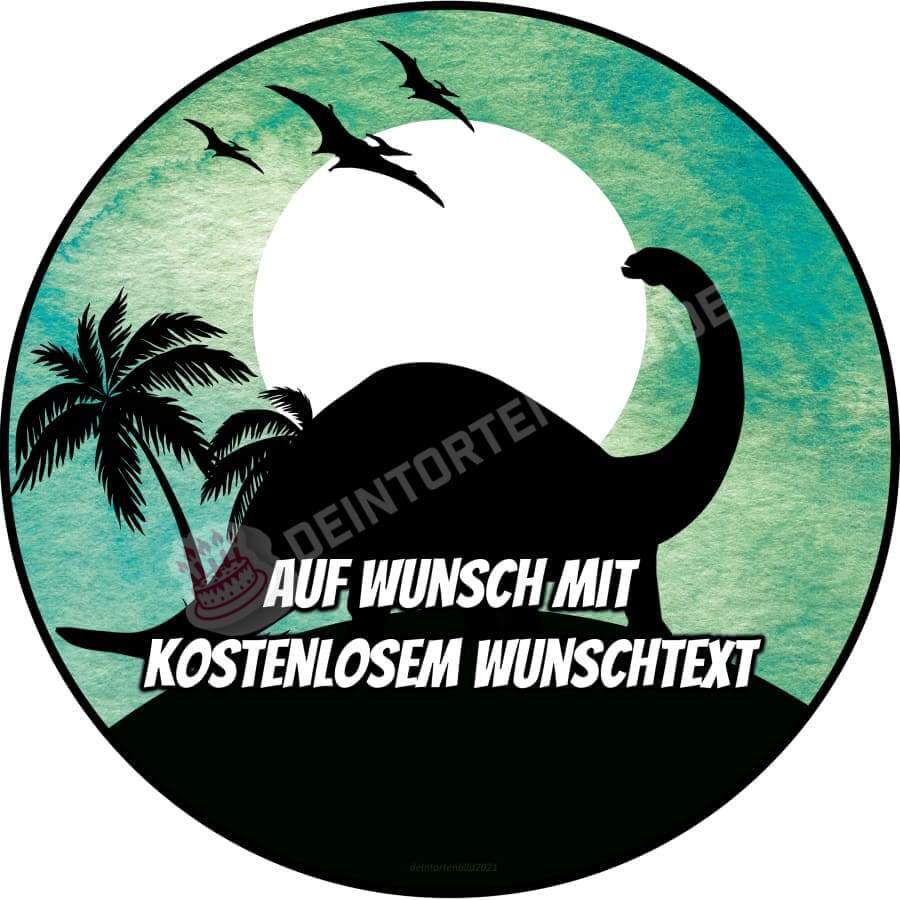 Motiv: Dino Silhouette (Wasserfarben Stil) - Apatosaurus von Deintortenbild – Tortenaufleger, Tortenfoto, Tortenbild, personalisiert & individuell bei Deintortenbild.de