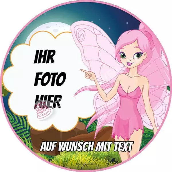 Fotomotiv: Pinke Fee - Hochwertige und individuelle Tortenaufleger für jeden Anlass
Tortenaufleger Fotomotiv Pinke Fee 20cm Kreis 
Unser Tortenaufleger mit dem Motiv einer pinken Fee ist e - Tortenbild - DeintortenbildPinke Fee