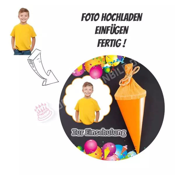 Tortenaufleger Tortenbild Motiv: Zur Einschulung mit WunschfotoHochwertiger Tortenaufleger mit Foto zur Einschulung

Sie suchen etwas besonderes zum Schulanfang ? Etwas einzigartiges ? Wo die Liebe auch durch den Magen geht ? DaTortenbildDeintortenbildZur Einschulung mit Wunschfoto