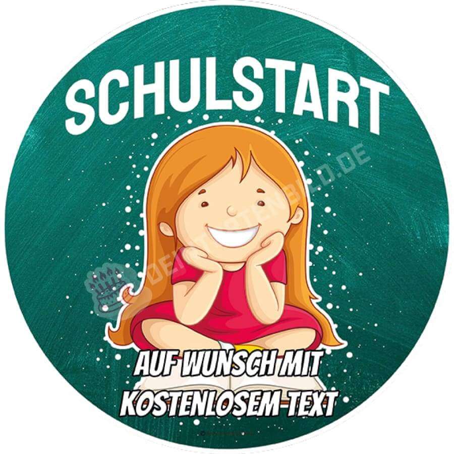 Motiv: "Schulstart" Mädchen (Version1) von Deintortenbild – Tortenaufleger, Tortenfoto, Tortenbild, personalisiert & individuell bei Deintortenbild.de