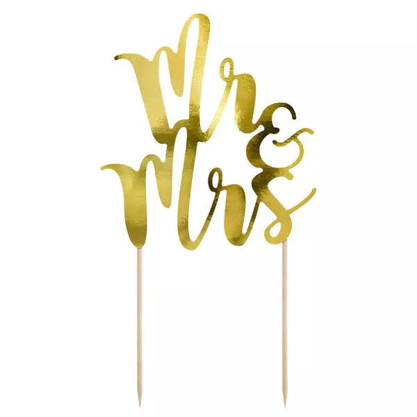 PartyDeco Cake Topper Mr & Mrs - gold - 

Vollenden Sie Ihre Hochzeitstorte mit diesem wunderschönen goldenen Mr &amp; Mrs Cake Topper von PartyDeco!
Größe: ca. 25,5 cm hoch
Inhalt: 1 Stück

 - Cake-Topper - PartyDecoPartyDeco Cake Topper Mr & Mrs - gold