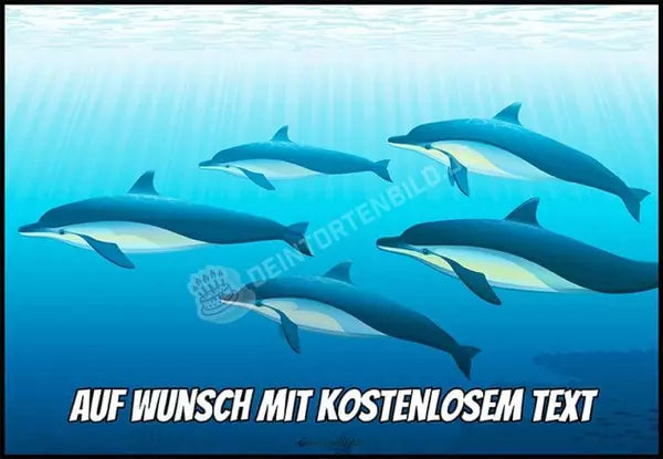 Rechteck Motiv: Delfine Unterwasser - Deintortenbild.de Tortenaufleger aus Esspapier: Oblatenpapier, Zuckerpapier, Fondantpapier