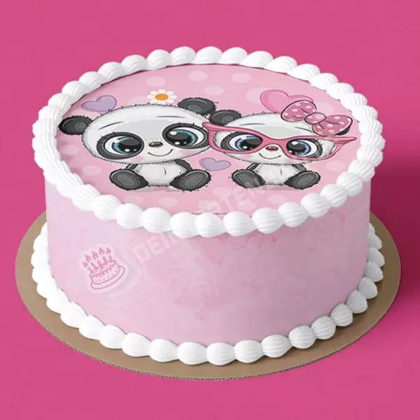 Motiv: Süße Pandas - Deintortenbild.de Tortenaufleger aus Esspapier: Oblatenpapier, Zuckerpapier, Fondantpapier