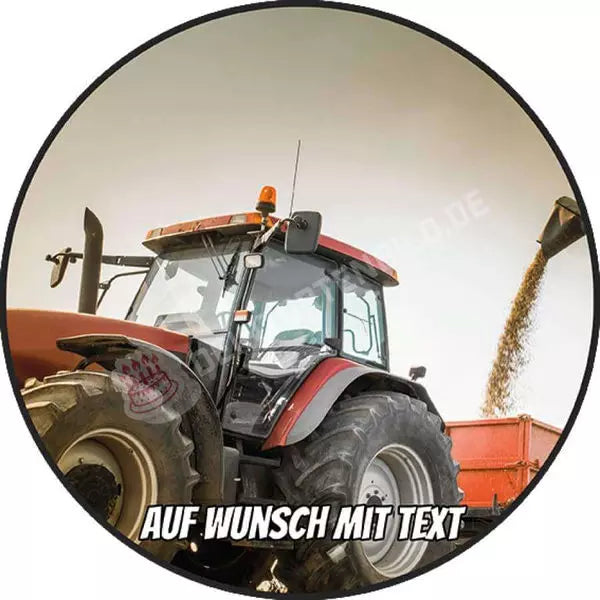Motiv: Traktor wird beladen - Deintortenbild.de Tortenaufleger aus Esspapier: Oblatenpapier, Zuckerpapier, Fondantpapier