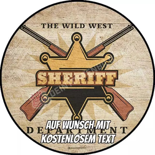 Motiv: Wilder Westen Logo Sheriff - Deintortenbild.de Tortenaufleger aus Esspapier: Oblatenpapier, Zuckerpapier, Fondantpapier